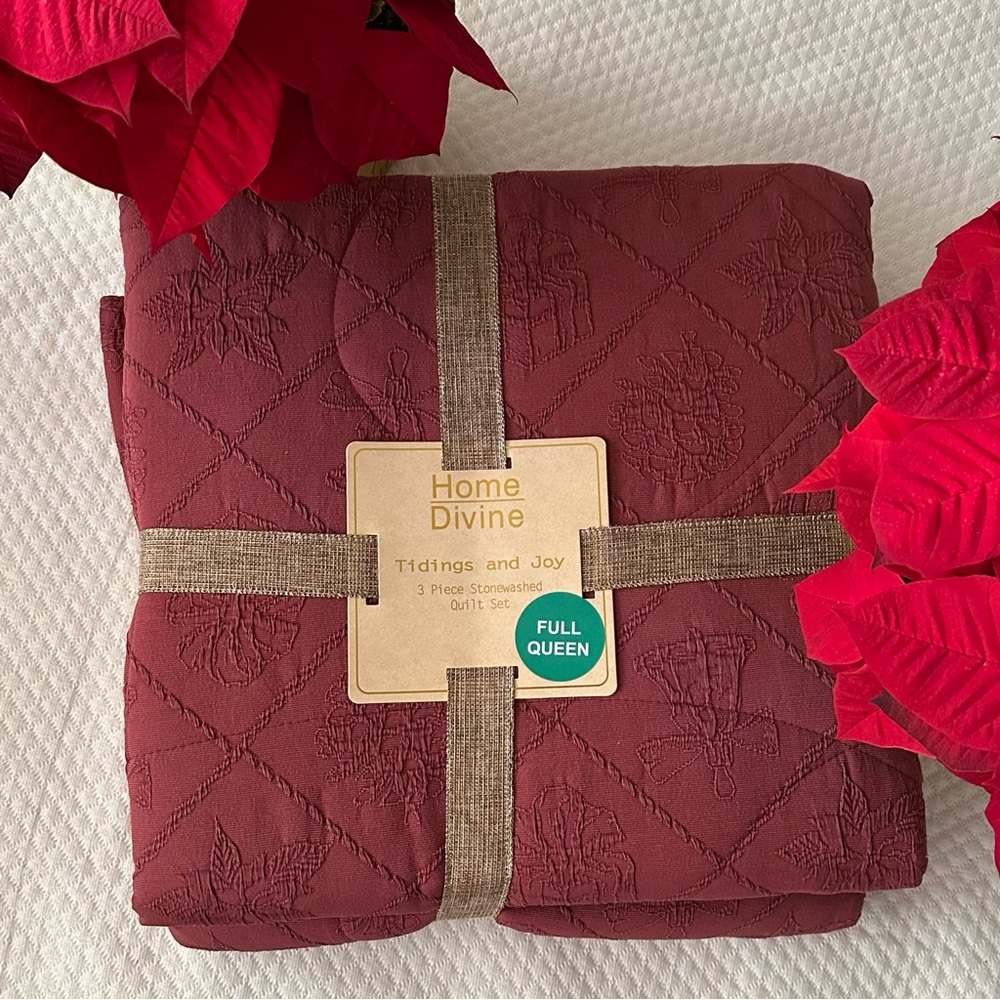 ❤️ Home Divine Tidings and Joy Quilt Set Full/Queen